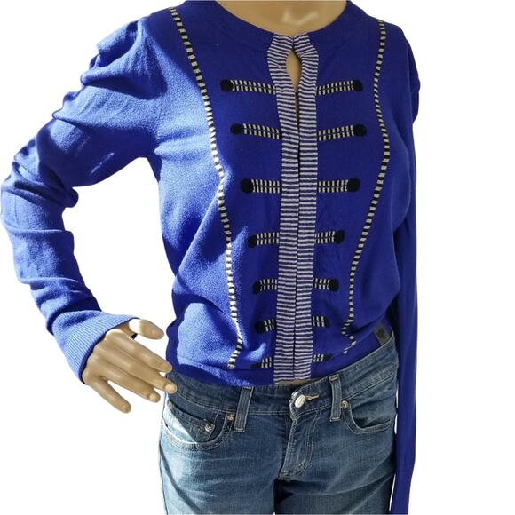Numph Anthropology Sweater Womens Small Military Style Long Sleeve Cardigan - Picture 1 of 15